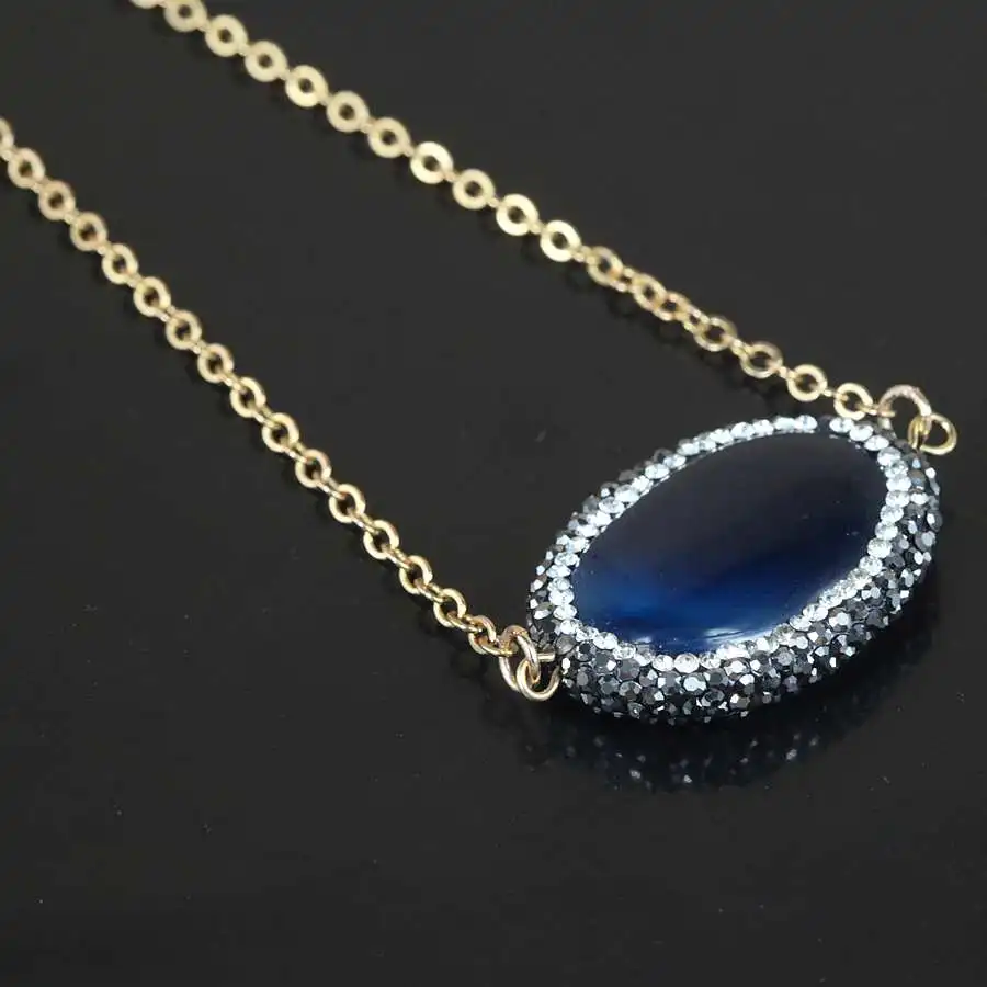 Ожерелье женское Ювелирное Украшение 2015 Кварцевая подвеска с кристаллом 24 К