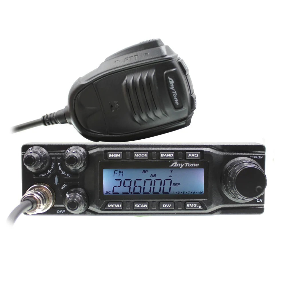 AT-6666 CB radio large LCD displays AT-6666 AM FM USB LSB PW CW 10 meter 28.000-29.700MHz 40channels+ Program cable - Цвет: AT-6666