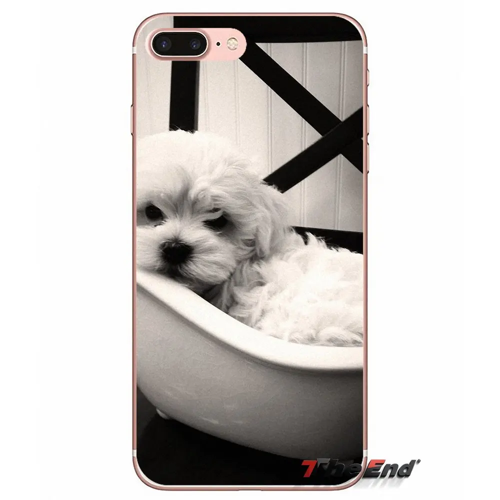 Мягкие прозрачные чехлы для Samsung Galaxy S3 S4 S5 MINI S6 S7 edge S8 S9 Plus Note 2 3 4 5 8 Bichon frise dog puppy |