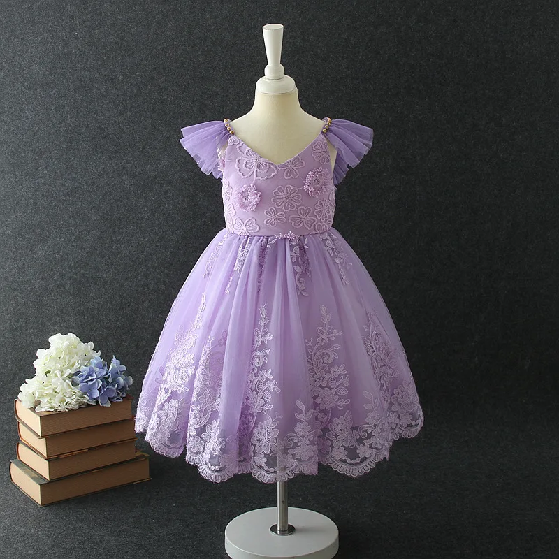 2019 New Summer Flower Dress Children Embroidered Backless Girls Dresses Princess Piano Prom Pageant Brithday Party Robe Fille | Детская