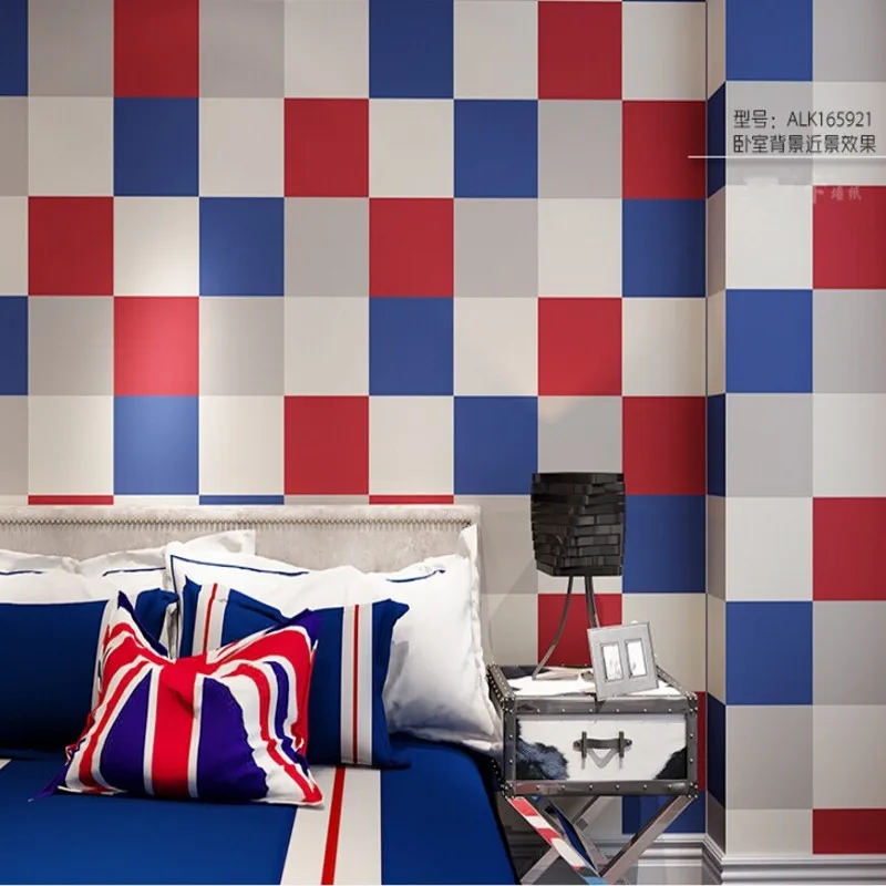 

Beibehang Four-color stitching 3D wallpaper 3D lattice mosaic backdrop wallpaper bedroom living room wallpaper for walls 3 d