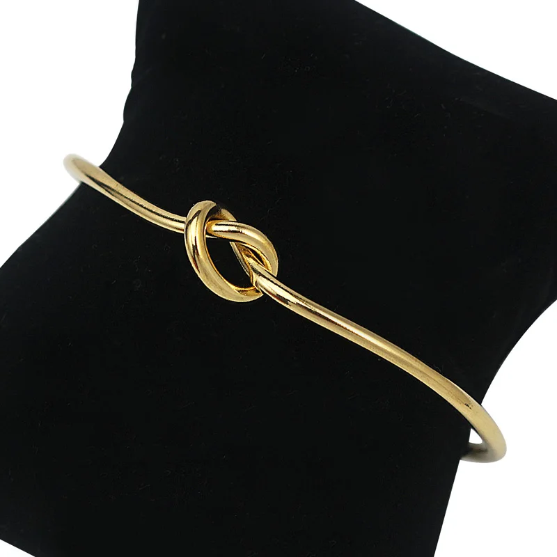 2017 простой Узел Браслет-манжета манжетой золотой браслет для Для женщин оптовая