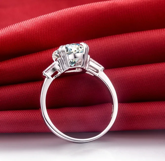 2Ct кольцо лесенка для леди подлинный Круглый Синтетический бриллиант женское из
