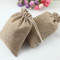 2030 50pcs vintage style handmade jute sacks drawstring gift bags for jewelryweddingchristmas packaging linen pouch bags