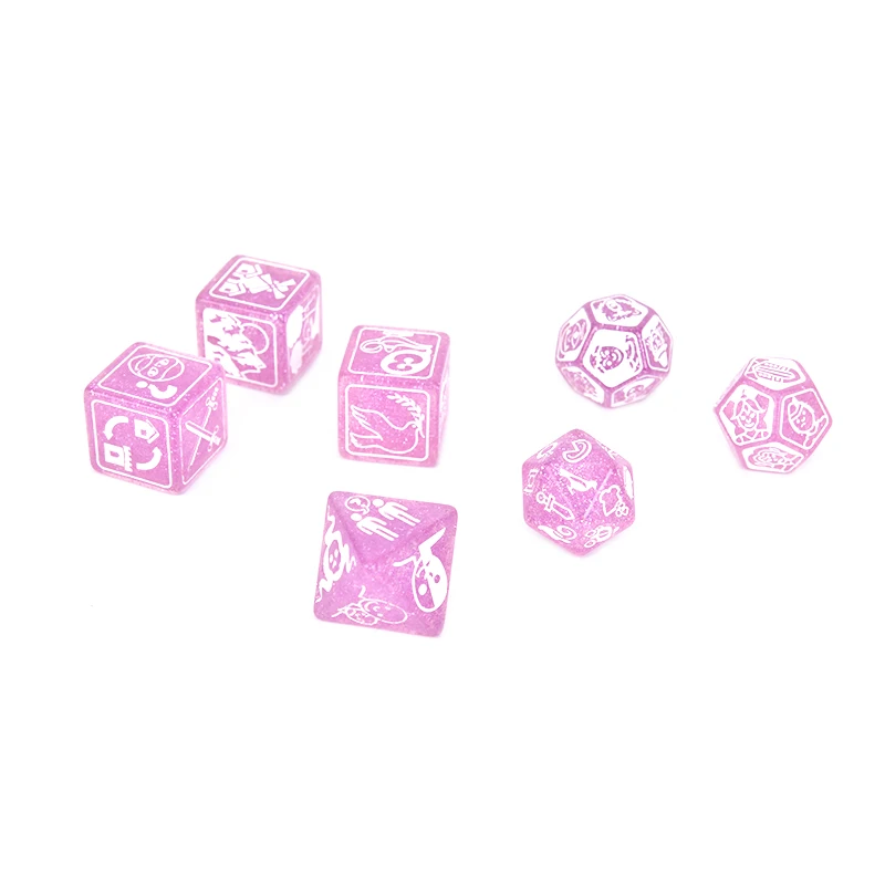 

7Pcs Dice Party Story Cubes For Game Story Time Dice Polyhedral Multi Sided Acrylic Dice Set