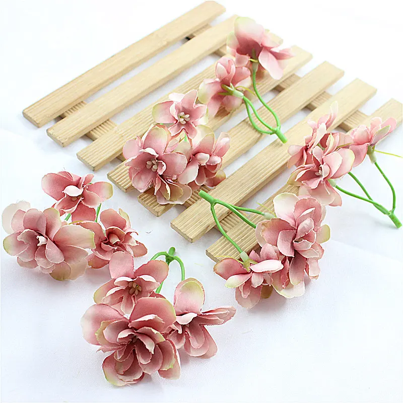Shallow bean paste 1 шт. Ретро seda hartencia Flores Artificiais baratos Para O casamento decora carro материал DE coroa Noiva cocar flor falsifica - Цвет: Shallow bean paste