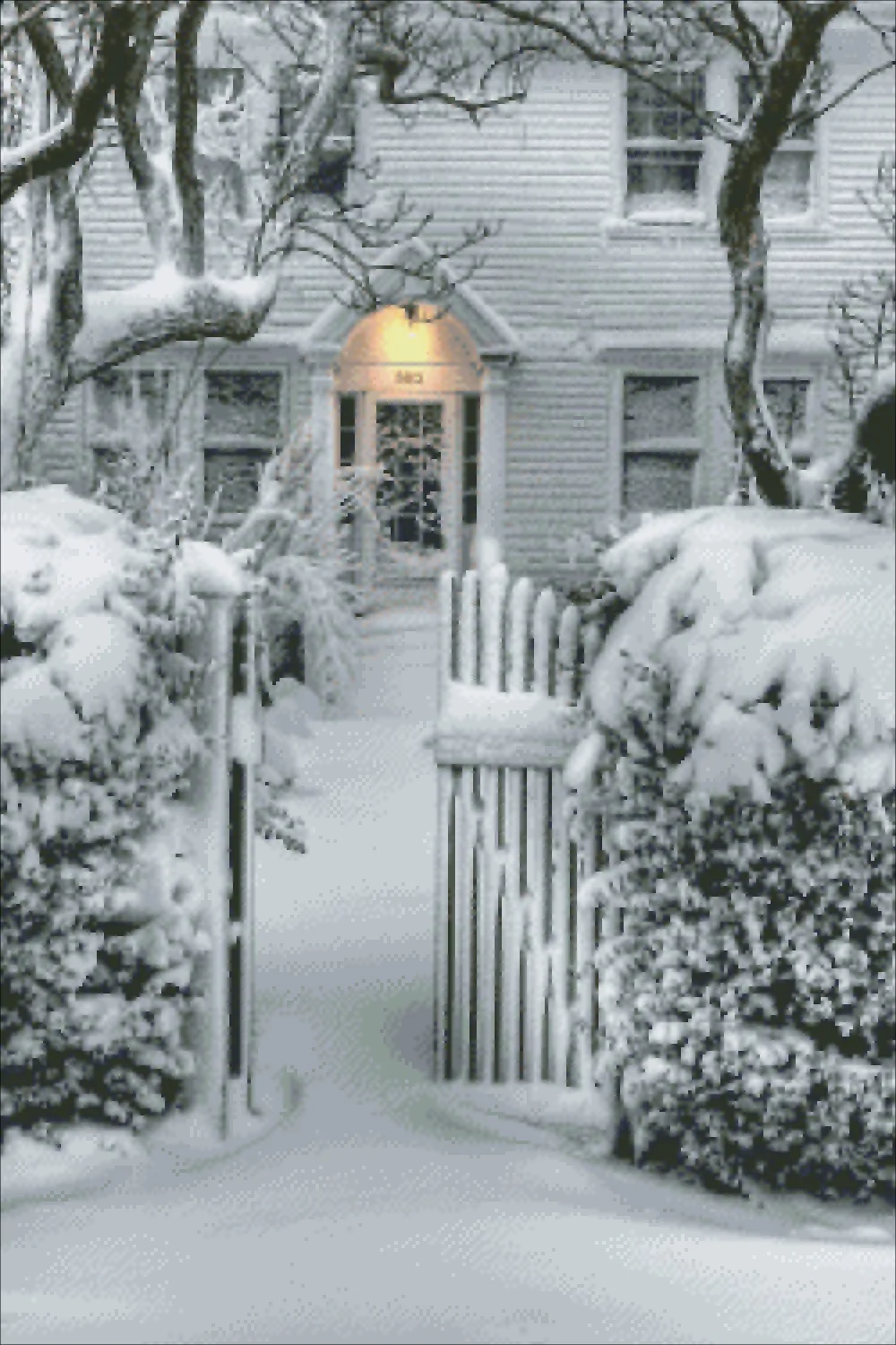 

Snow-covered courtyard cross stitch package winter house 18ct 14ct 16/18 cloth cotton thread embroidery DIY handmade needlework