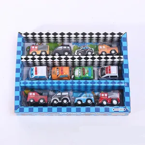 12 шт. Мини Милая городская машина отряд тяги обратно пожарная машина инженерные транспортные средства попьерские полицейские автомобили с глазами детский игрушечный автомобиль