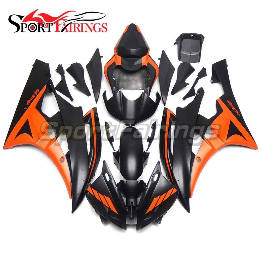 

Injection Fairings For Yamaha YZF 600 R6 06 07 2006 2007 ABS Plastic Motorcycle Fairing Kit Bodywork Cowlings Matte Black Orange