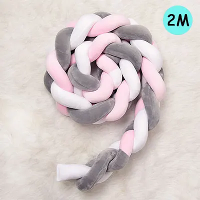 GWP-2M Новинка! 1 м/2 м/3 м кровать для новорожденных бампер длинный Узелок Детская кровать Декор чистый ткачество плюшевый узел кроватка бампер протектор для детской комнаты декор - Цвет: GWP-2M