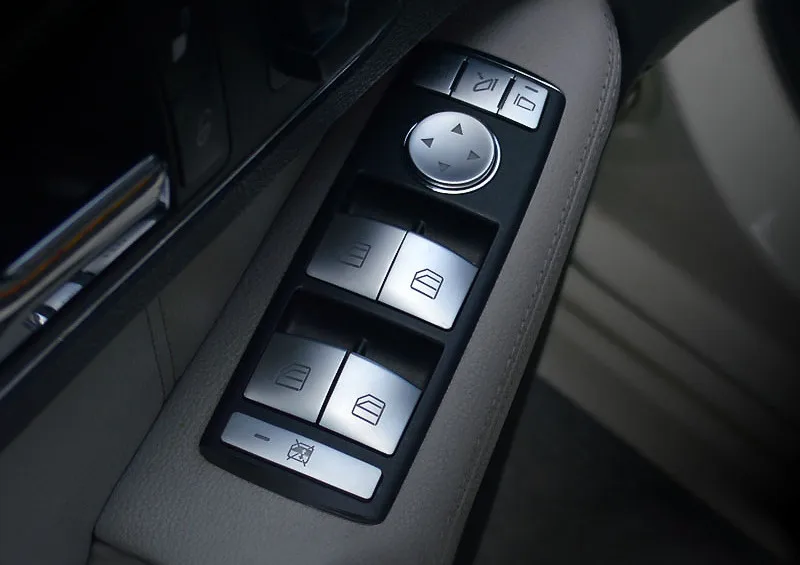 Оконные стеклянные подъемные кнопки блестки украшения 14 шт. для Mercedes Benz C Class W204 2008- Автомобильная дверь abs отделка подлокотника наклейки