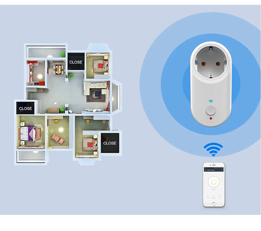 Умный Штепсель Vhome 16A EU/UK/US USB Wifi с разъемом Alexa Google home Audio, беспроводное управление, умная розетка с телефоном Android ios