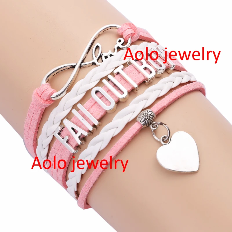 Браслет Fall Out Boy Infinity розовый/белый Сделайте свой собственный дизайн Бесплатная