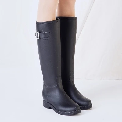 Женские резиновые сапоги из ПВХ высокие женские однотонные уличная резиновая