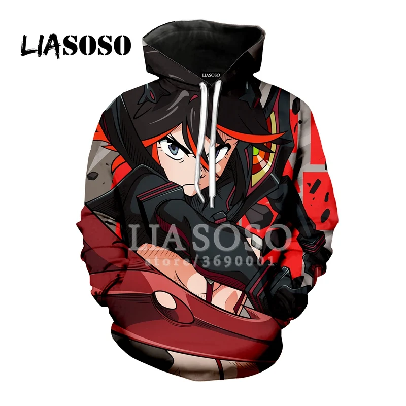 LIASOSO 3D с принтом Мужские и женские аниме Kill la Kawaii для девочек Толстовки капюшоном