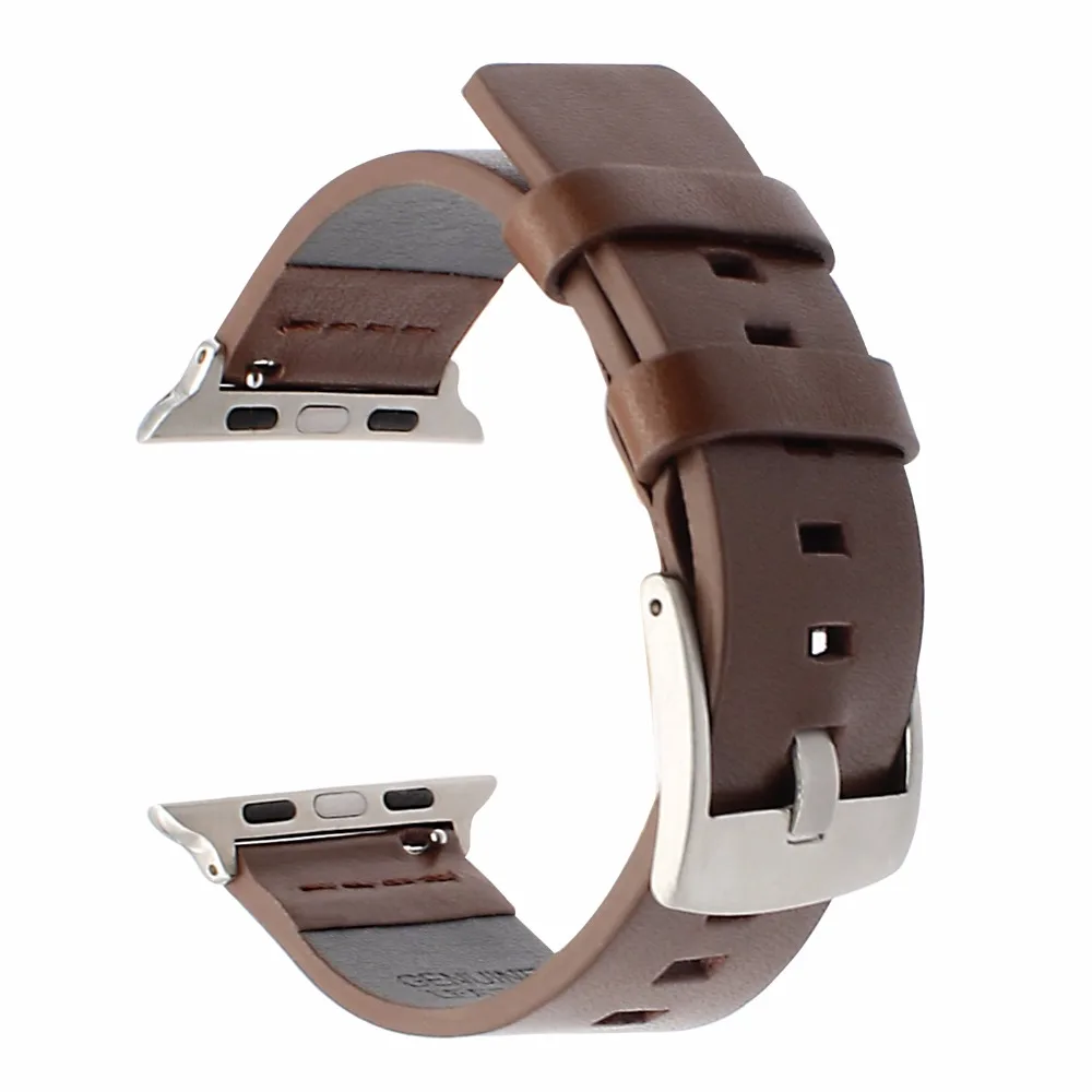 Ремешок итальянский из жирной кожи для iWatch Apple Watch SE 38 мм 40 42 44 Series 6 5 4 3 2 1 браслет со