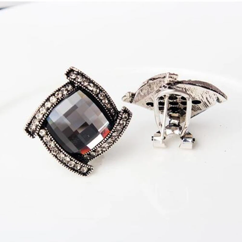 YAOLOGE ретро элегантный и очаровательный квадратный горный хрусталь серьги