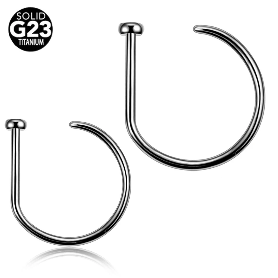 

New Arrival 1PC G23 Titanium 20G D Shape Nose Hoop Nose Stud Piercings Nose Nostril Piercing Nariz For Unisex Jewelry