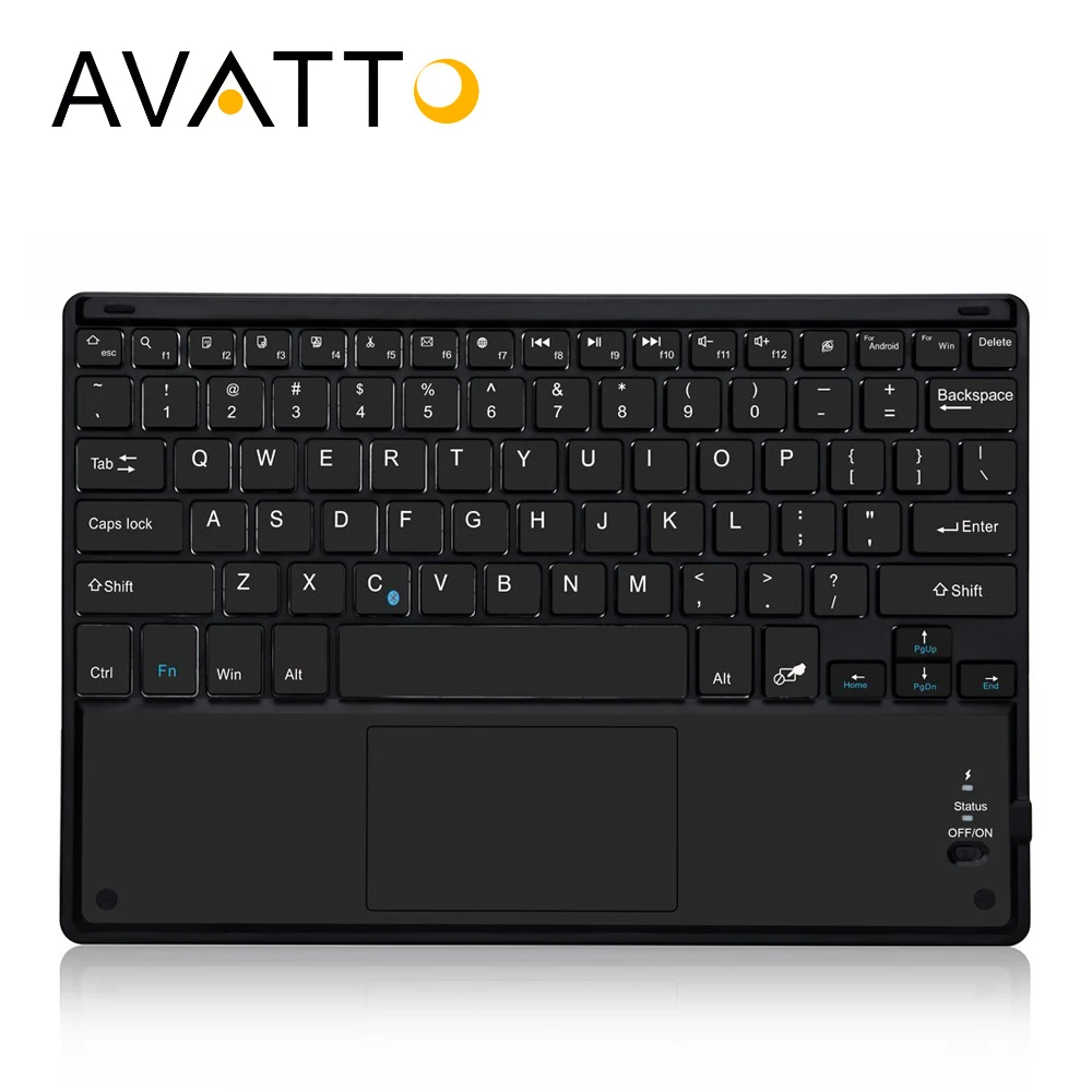 AVATTO Ultra-slim Rechargeable Wireless Bluetooth Mini Keyboard with Built-in Multi-touchpad Function For Android Windows Tablet |