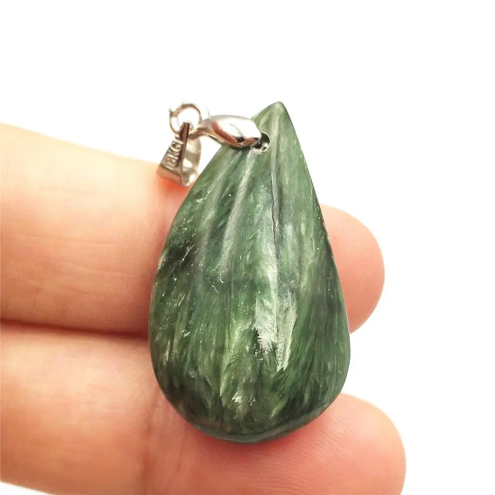 100% натуральный зеленый Серафинит для женщин и мужчин кристальная подвеска в виде