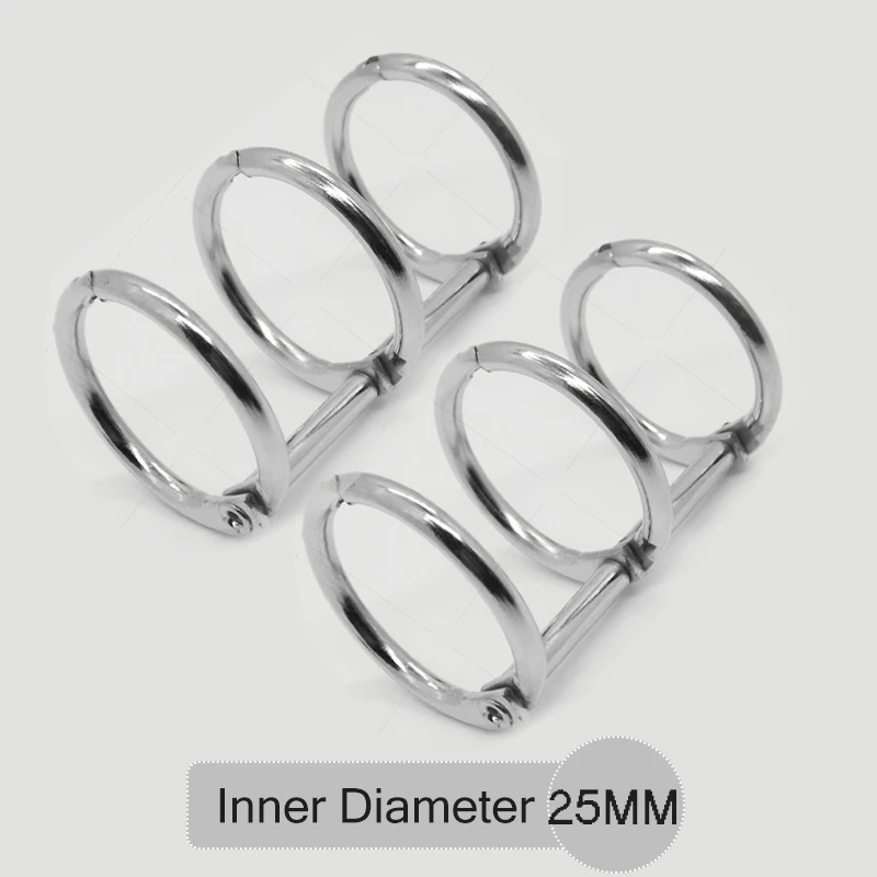 Silver 25MM 2 шт./лот металлическое покрытие с отрывными листами книги связующее навесное кольцо связывания кольца Никель Настольный календарь круг 3 кольцевых заводных для ключ-карта альбом - Цвет: Silver 25MM