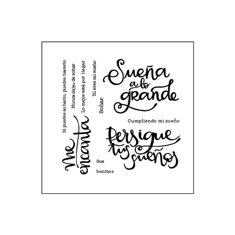 Прозрачные силиконовые штампы с испанскими надписями сделай сам 2020 клеящееся