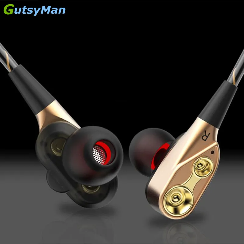 GutsyMan GM21 Pro Двойной Динамический драйвер профессиональный в ухо Спорт HIFI наушники