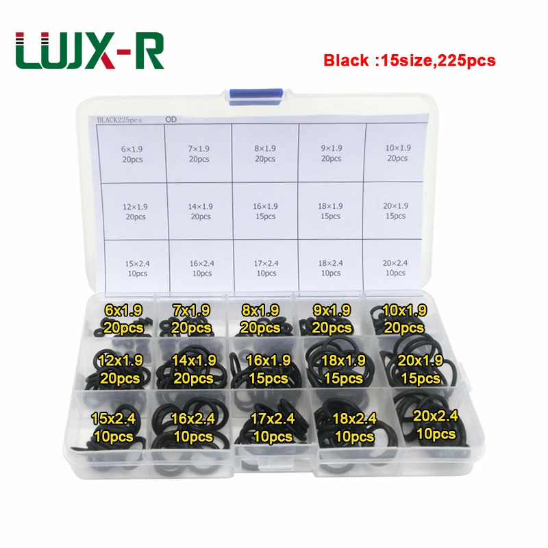 LUJX R 225 шт. кольцо втулка резиновое уплотнительное набор Orings из NBR шайба