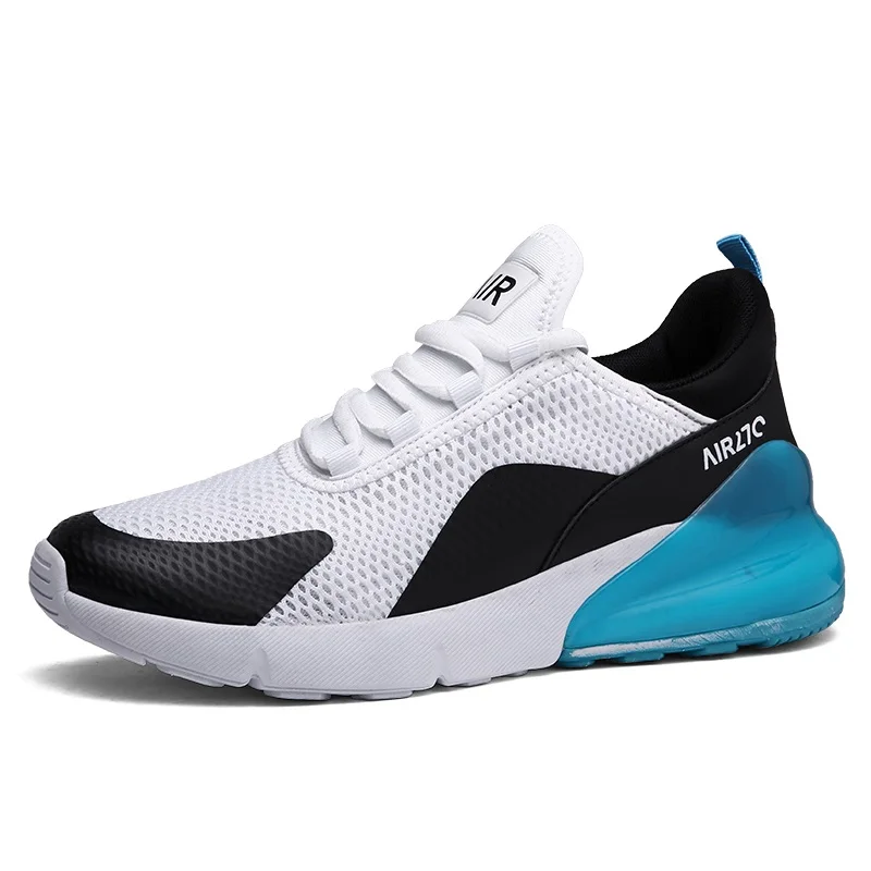 white blue 50 Новое поступление, модные мужские кроссовки c воздушными подушками и Flyknit Tech Zapatos Para Corner, дышащие легкие демпфирующие мужские повседневные туфли - Цвет: white blue 50