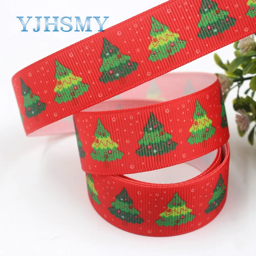 YJHSMY I-19713-7 22 мм 10 ярдов Рождественская серия мультфильм grosgrain ленты лук колпачок