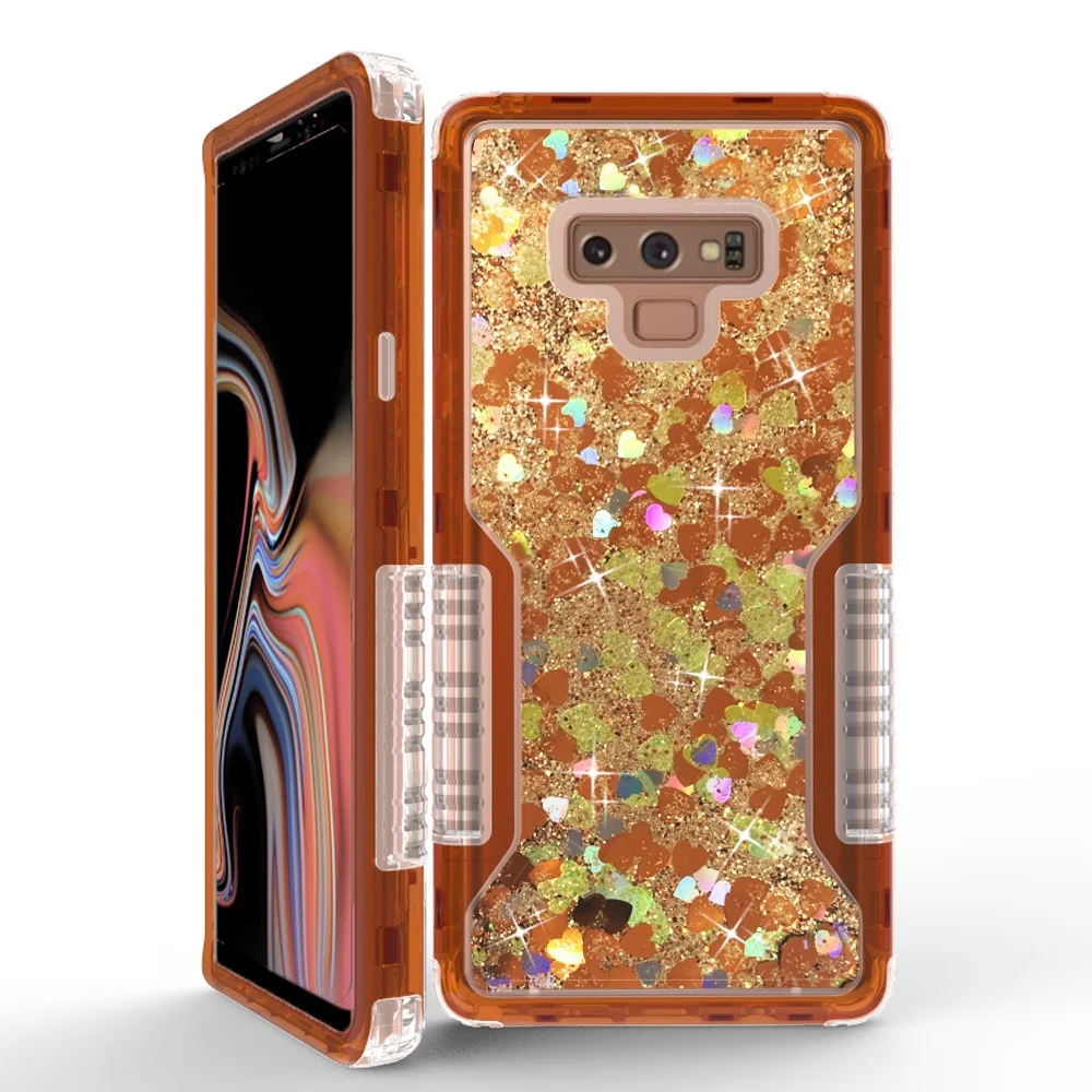 Liquid Bling Glitter Silicone Phone Case For Samsung Galaxy Note 9 Hybrid Impact Sparkle Slim Shockproof | Мобильные телефоны и