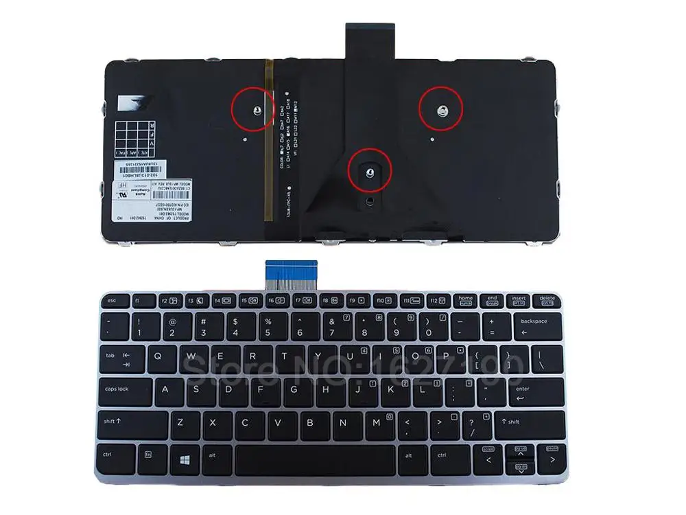 Новая клавиатура US для ноутбука HP Elitebook Folio 1020 G1 черная Серебристая Рамка (с