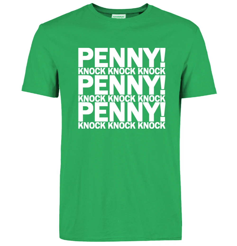 Лидер продаж, мужские футболки с надписью The Big Bang Theory PENNY KNOCK, высококачественные хипстерские футболки из хлопка, 8 цветов, Camisetas Hombre