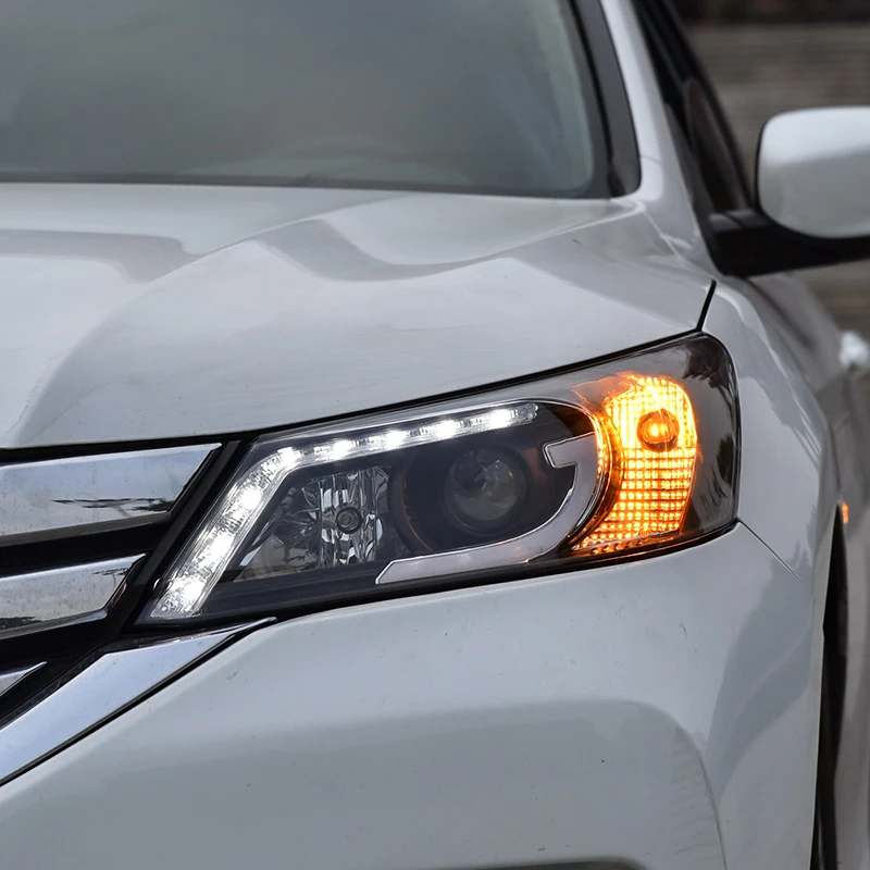 Для Honda Accord Светодиодные ленты фара Биксеноновые линзы прожекторного типа 20142015