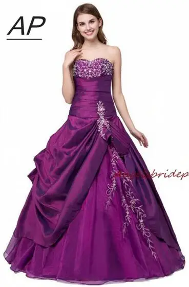 ANGELSBRIDEP милые 16 Бальные платья для Quinceanera милое до пола фиолетовое платье