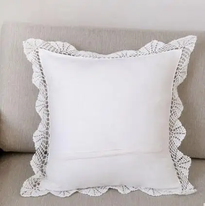 Handmade classilca floral crochet cushion cover hook flowers pillow case decorative throw lace border pillowcase Sofa
