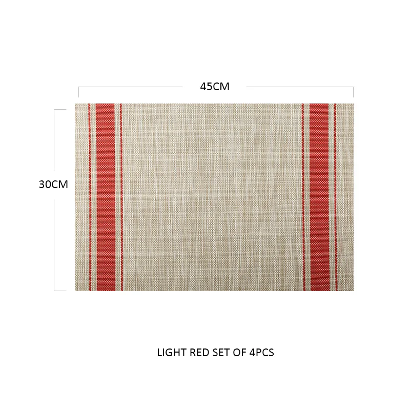Red 4PCS Упаковка из 4 шт., моющиеся настольные коврики для размещения, Премиум ПВХ коврики для места, настольные Коврики для обеденного стола, клетчатый Прямоугольный Обеденный коврик - Цвет: Red 4PCS