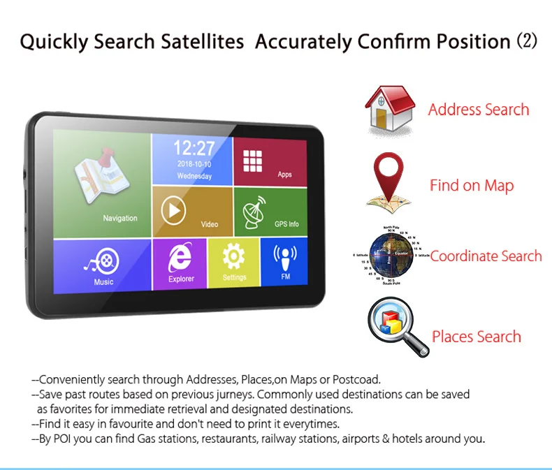 XGODY Android Автомобильный gps навигатор 7 дюймов HD грузовик навигатор 512 Мб 16 Гб WiFi планшетный ПК TF FM Navitel США AU ЕС карта