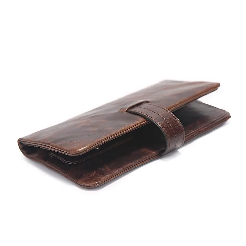 Винтажные мужские кошельки на шнурке с застежкой масло воск кожа натуральная