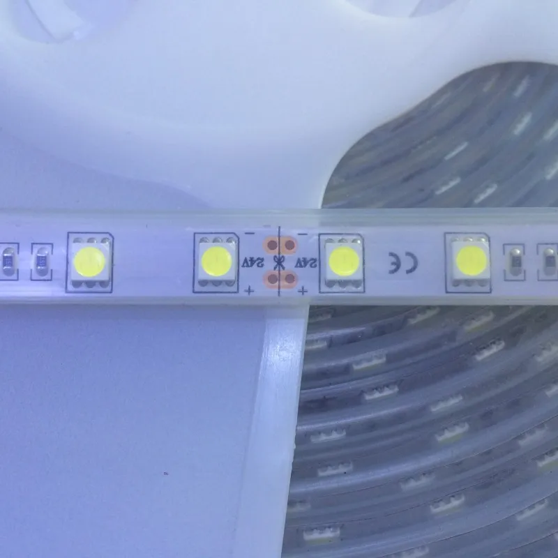 20 м/рулон 24 В СВЕТОДИОДНАЯ лента SMD 5050 60 светодиодов/м 1200 светодиодов белый теплый