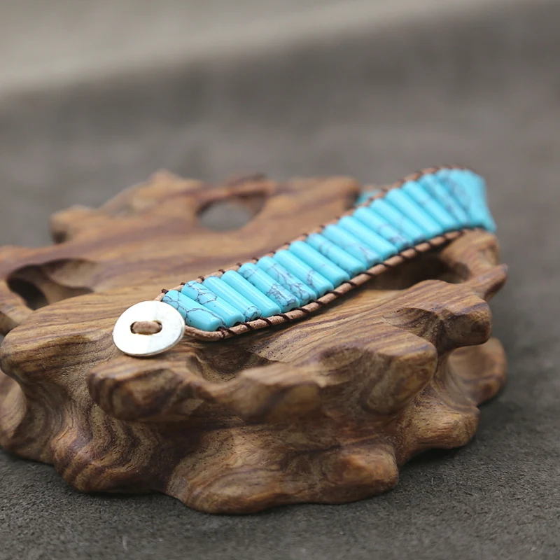 Fashion Cylinder Beads Women's Bracelet Boho Natural Stone Adjustable Bracelets Jewelry | Украшения и аксессуары