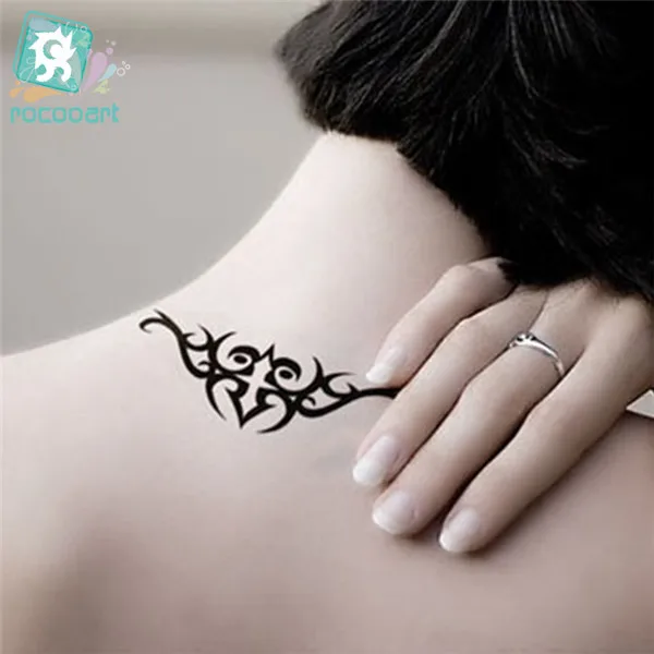 

Rocooart HC1007 Disposable Waterproof Tattoo Sticker Men Waist Hand Fake Tattoo Women Neck Vine Flower Temporary Tattoo 2018 New
