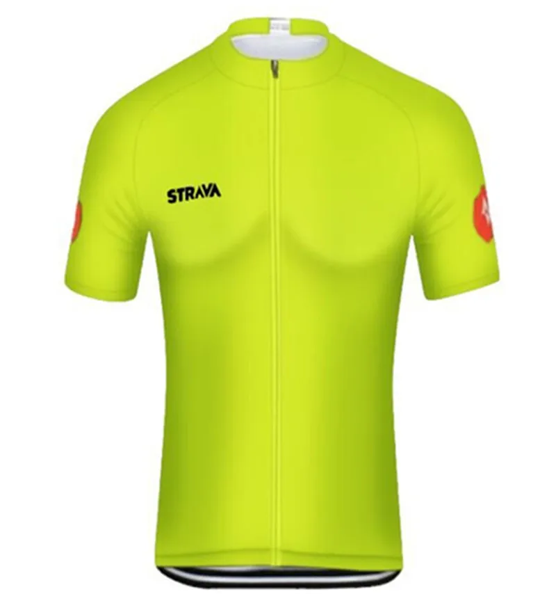 4 STRAVA быстросохнущая одежда для велоспорта с коротким рукавом дышащая одежда для езды на велосипеде Ropa Ciclismo велосипедная майка флуоресцентная желтая - Цвет: 4