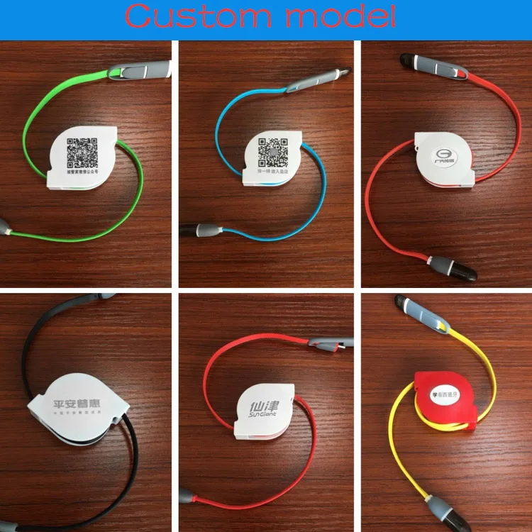 Кабель для передачи данных для мобильного телефона 2/3 в 1 зарядный USB кабель логотип реклама Кастомизация Дешевые Свадебные сувениры Свадебный подарок для друга