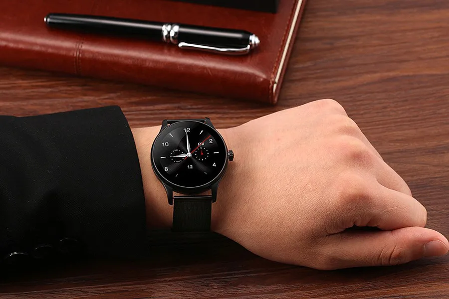 Bluetooth K88H Смарт-часы Фитнес наручные часы отслеживание пульса монитор Шагомер для Android IOS мужские деловые часы серебро