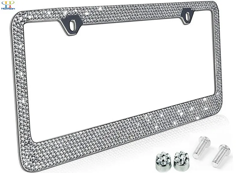 Блестящий Кристалл Стразы рамка номерного знака задняя Автомобильная