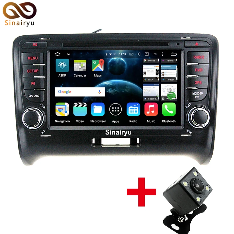 Sinairyu Восьмиядерный Android 6.0 автомобилей Головное устройство для Audi TT 2006-2012 dvd-плеер