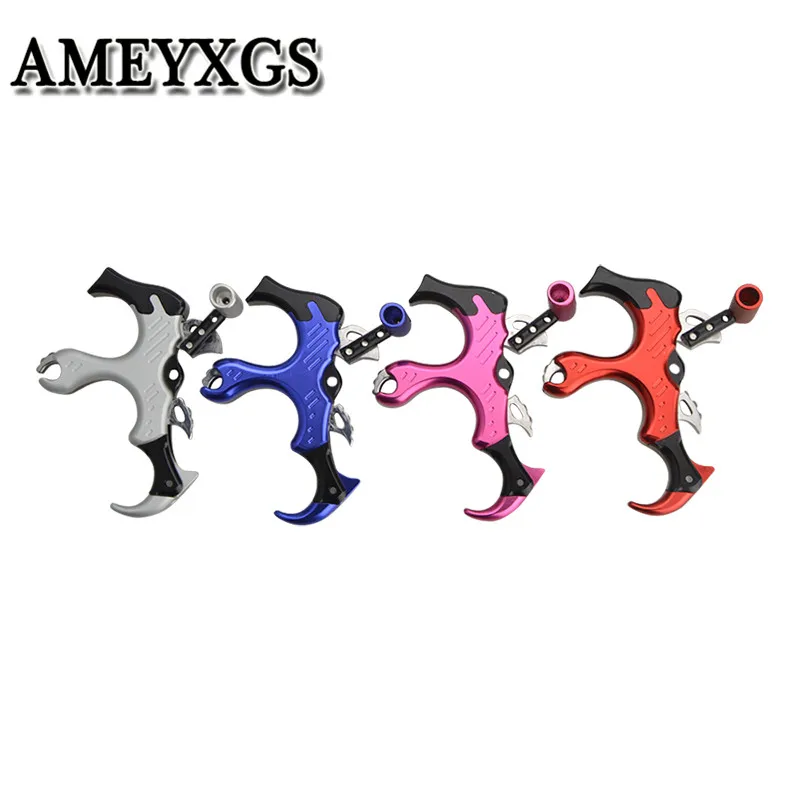 

1Pc Compound Bow Release Aids Thumb Caliper Trigger 3 Finger Grip Bow Release For Outdoor Hunting Shooting Archery Accessories