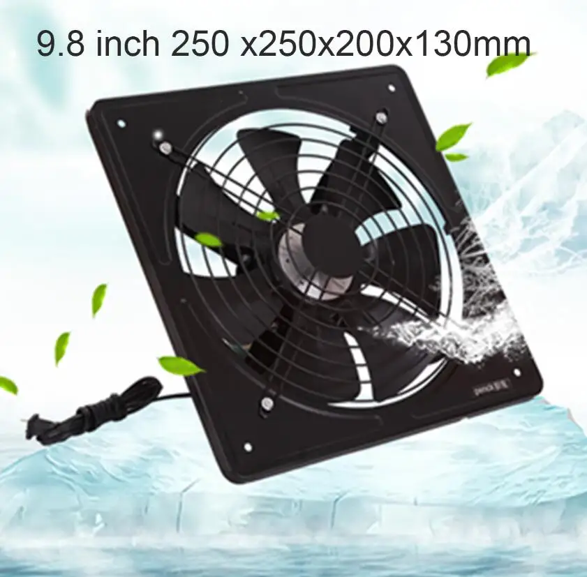 black-9.8 inch 220 В 80-120 Вт вентилятор 9,8-13,8 дюймов вытяжной вентилятор Настенный Вентилятор для дома, ванны, кухни оконное вентиляционное отверстие вентиляционный вентилятор - Цвет: black-9.8 inch