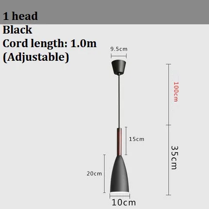 1 head Black LukLoy современный подвесной светильник светодиодный светильник для кухни светодиодный светильник прикроватная подвесная потолочная лампа лампы для спальни гостиной светильник - Цвет корпуса: 1 head Black